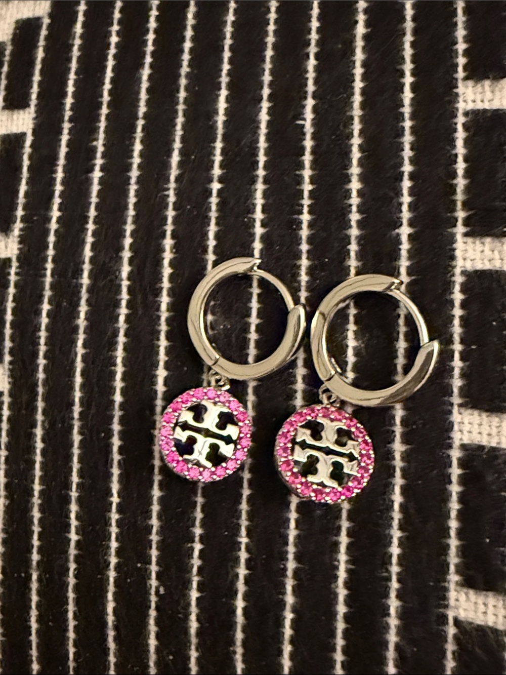Tory Burch Pink Crystal Earrings